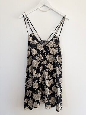 Summer Mini Dress Navy Floral Brandy Melville